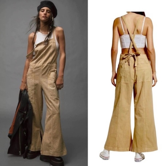 NWT Free People Savannah Wide Leg Overalls Brand New w/Tag & In Orig Package - Picture 13 of 13